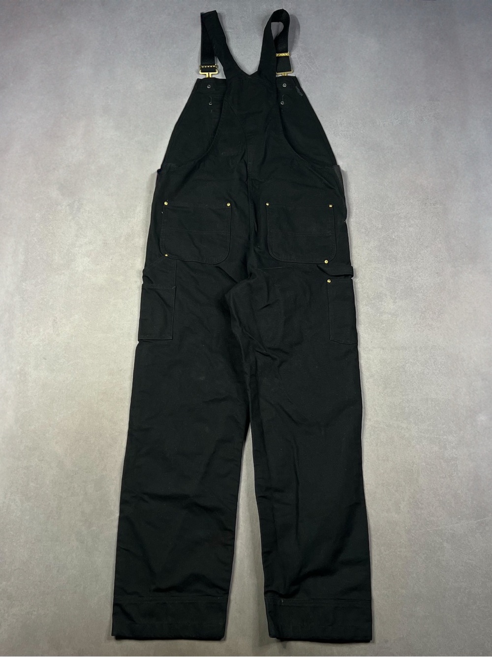 Carhartt Black Work Overalls Bib Dungarees - Picture 2 of 4